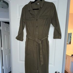 H&M Khaki Belted Jumpsuit